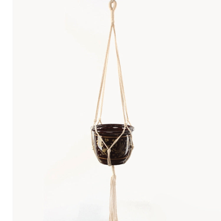 P007 ประเภท Macrame แขวนกระถางดอกไม้ตกแต่งในร่มกลางแจ้งเชือกถักแขวนผู้ถือพืช, P007 Type