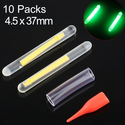 10 แพ็ค OCEAN SUN Luminous Float Night Fishing Light Stick ทัศนวิสัย: 30 ม. ขนาด: 4.5 x 37 มม., Visibility: 30m