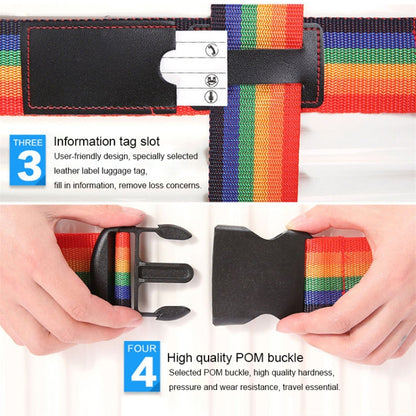 Cross Rainbow Elastic Telescopic Bag Bungee กระเป๋าเดินทางบรรจุเข็มขัดกระเป๋าเดินทางสายรัดคงที่
