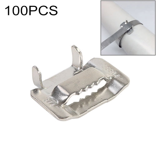 100 ชิ้น 9.53 มิลลิเมตร 304 สแตนเลสสตีลล็อคประเภทสายห่อ Bundle Buckle, 9.53mm
