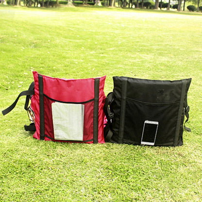 เบาะนั่งพับกลางแจ้งพร้อมพนักพิง ขนาด: 78*40*2ซม, CLS Folding Stool(Red), Folding Seat(Black)