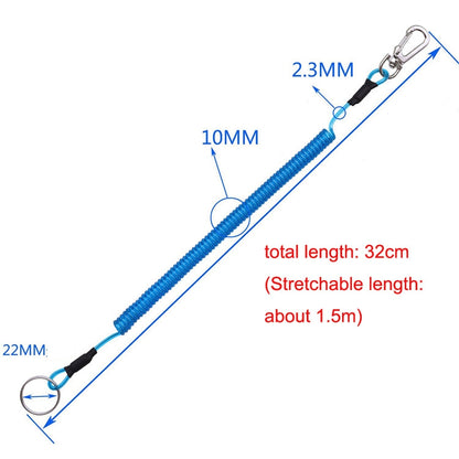 เชือกเส้นเล็ก TPU Spring Lanyard พวงกุญแจป้องกันการสูญหายกลางแจ้งอเนกประสงค์ ความยาว: 32 ซม, Anti-lost Keychain (Grey), Anti-lost Keychain (Green)