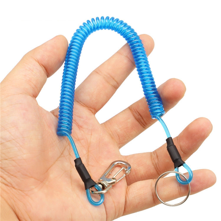 เชือกเส้นเล็ก TPU Spring Lanyard พวงกุญแจป้องกันการสูญหายกลางแจ้งอเนกประสงค์ ความยาว: 32 ซม, Anti-lost Keychain (Grey), Anti-lost Keychain (Green)