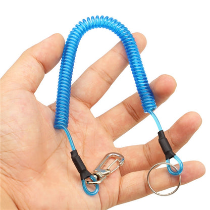 เชือกเส้นเล็ก TPU Spring Lanyard พวงกุญแจป้องกันการสูญหายกลางแจ้งอเนกประสงค์ ความยาว: 32 ซม, Anti-lost Keychain (Grey), Anti-lost Keychain (Green)