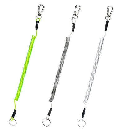 เชือกเส้นเล็ก TPU Spring Lanyard พวงกุญแจป้องกันการสูญหายกลางแจ้งอเนกประสงค์ ความยาว: 32 ซม, Anti-lost Keychain (Grey), Anti-lost Keychain (Green)
