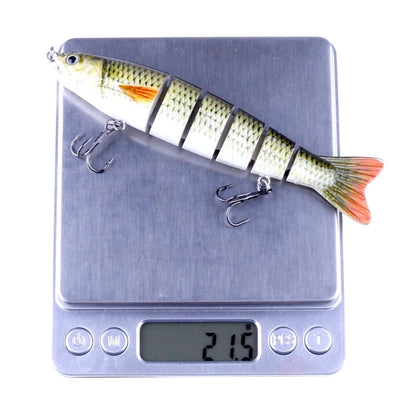 HENGJIA JM026 6 # 12.7cm 22g เหยื่อพลาสติกแข็งหลายส่วนเหยื่อตกปลาประดิษฐ์พร้อมตะขอแหลม, การจัดส่งสีแบบสุ่ม, JM026 6# 12.7cm