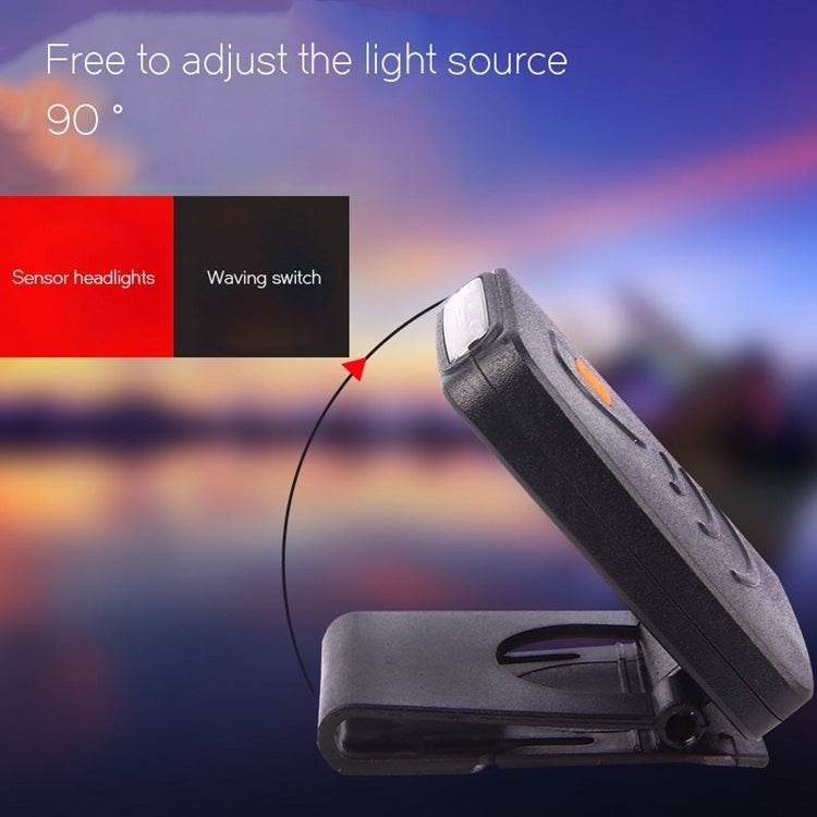 เซนเซอร์อินฟราเรดแบบพกพา LED แบบชาร์จไฟได้หมวกหมวกโคมไฟตกปลาไฟหน้าสำหรับตกปลาตั้งแคมป์เดินป่า