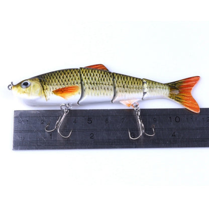 HENGJIA JM022-X 12cm 16.8g เหยื่อพลาสติกแข็งหลายส่วนเหยื่อตกปลาประดิษฐ์พร้อมตะขอแหลม, การจัดส่งสีแบบสุ่ม, JM022-X 12cm