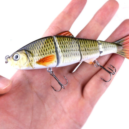 HENGJIA JM022-X 12cm 16.8g เหยื่อพลาสติกแข็งหลายส่วนเหยื่อตกปลาประดิษฐ์พร้อมตะขอแหลม, การจัดส่งสีแบบสุ่ม, JM022-X 12cm