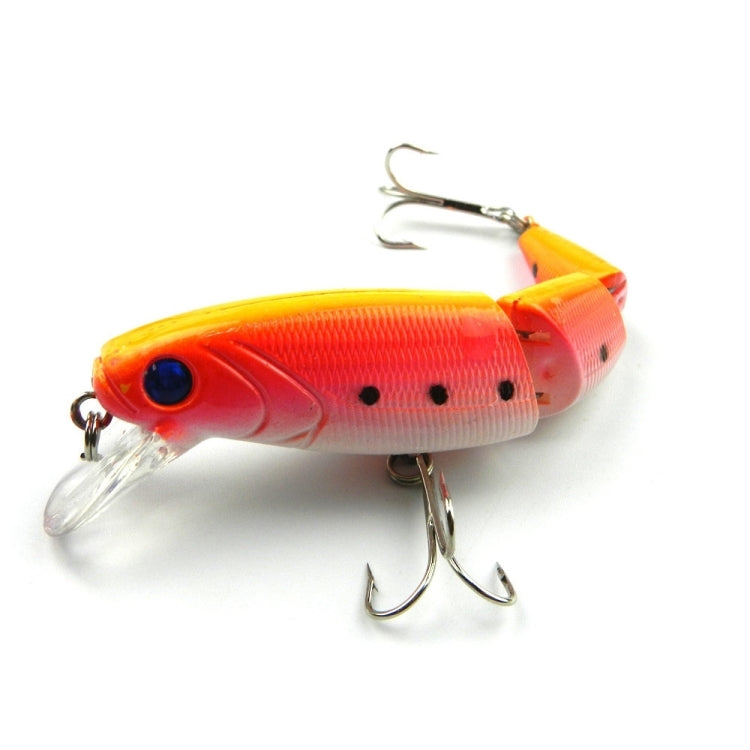 HENGJIA JM001-X 10.5cm 14g เหยื่อพลาสติกแข็งหลายส่วนเหยื่อตกปลาประดิษฐ์พร้อมตะขอแหลม, การจัดส่งสีแบบสุ่ม, JM001-X 10.5cm