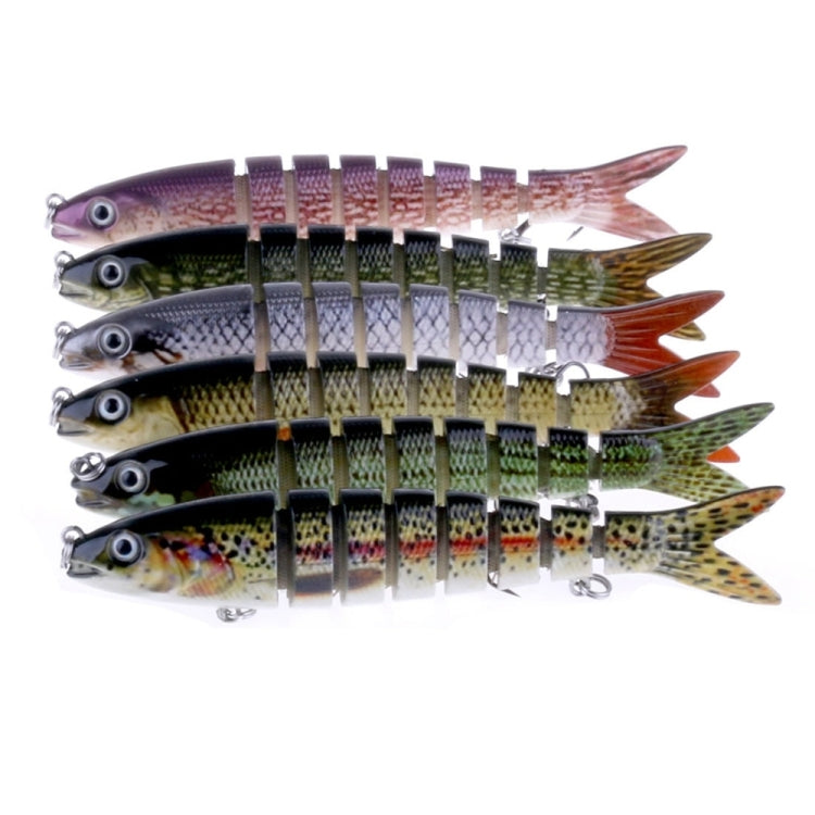 HENGJIA JM024-X 6 # 13.6cm 18.7g เหยื่อพลาสติกแข็งหลายส่วนเหยื่อตกปลาประดิษฐ์พร้อมตะขอแหลม, การจัดส่งสีแบบสุ่ม, JM024-X 6# 13.6cm