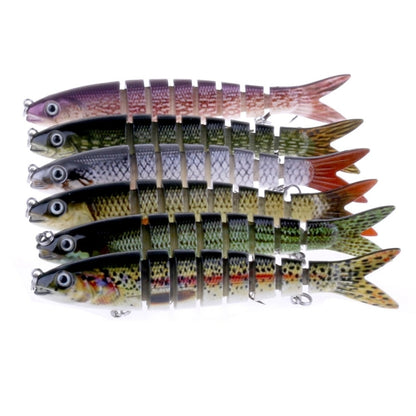 HENGJIA JM024-X 6 # 13.6cm 18.7g เหยื่อพลาสติกแข็งหลายส่วนเหยื่อตกปลาประดิษฐ์พร้อมตะขอแหลม, การจัดส่งสีแบบสุ่ม, JM024-X 6# 13.6cm
