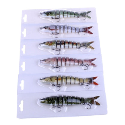 HENGJIA JM024-X 6 # 13.6cm 18.7g เหยื่อพลาสติกแข็งหลายส่วนเหยื่อตกปลาประดิษฐ์พร้อมตะขอแหลม, การจัดส่งสีแบบสุ่ม, JM024-X 6# 13.6cm
