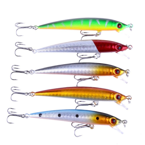 HENGJIA 5 ชิ้น 8.5 ซม. เหยื่อพลาสติก Minnow Hard Baits ประมง ชุดเหยื่อ ประมง Tackle Baits, 5 PCS 8.5cm