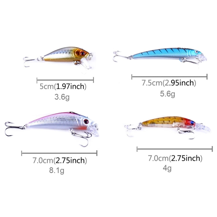 HENGJIA 26 ชิ้นเหยื่อตกปลา Minnow ชุด 4 รุ่นตกปลาเหยื่อพลาสติกแข็ง, 26 PCS