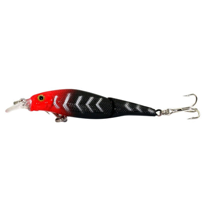 HENGJIA JM010-X 6 # 8.8cm 7.4g เหยื่อพลาสติกแข็ง 2 ส่วนเหยื่อตกปลาประดิษฐ์พร้อมตะขอแหลม, การจัดส่งสีแบบสุ่ม, JM010-X 6# 8.8cm