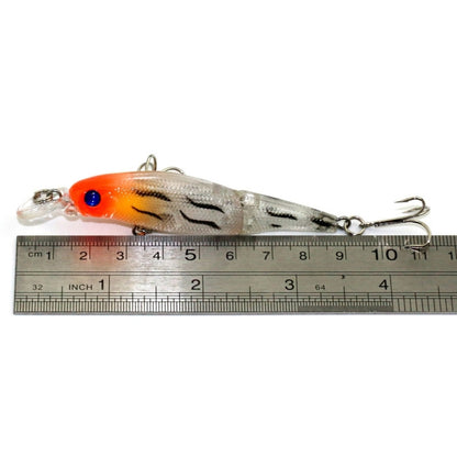 HENGJIA JM010-X 6 # 8.8cm 7.4g เหยื่อพลาสติกแข็ง 2 ส่วนเหยื่อตกปลาประดิษฐ์พร้อมตะขอแหลม, การจัดส่งสีแบบสุ่ม, JM010-X 6# 8.8cm