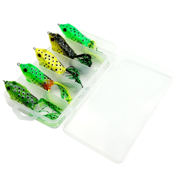 HENGJIA 5 ชิ้นเหยื่ออ่อนเหยื่อตกปลาเหยื่อเรย์กบเหยื่อพร้อมกล่องพลาสติก, Soft Baits Water-hit Fishing