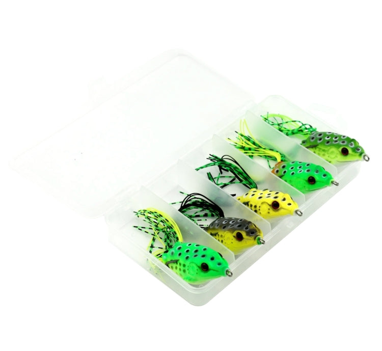 HENGJIA 5 ชิ้นเหยื่ออ่อนเหยื่อตกปลาเหยื่อเรย์กบเหยื่อพร้อมกล่องพลาสติก, Soft Baits Water-hit Fishing