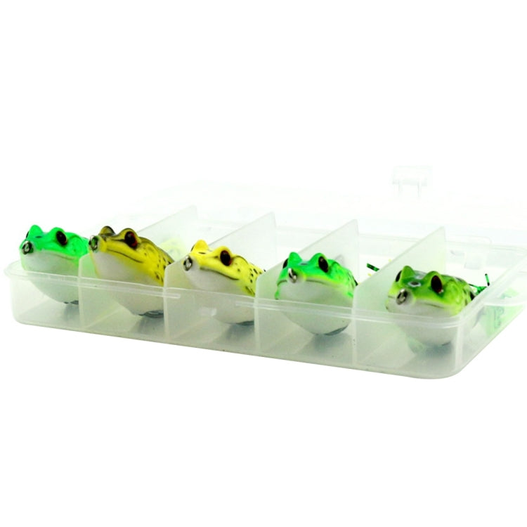 HENGJIA 5 ชิ้นเหยื่ออ่อนเหยื่อตกปลาเหยื่อเรย์กบเหยื่อพร้อมกล่องพลาสติก, Soft Baits Water-hit Fishing
