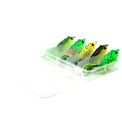 HENGJIA 5 ชิ้นเหยื่ออ่อนเหยื่อตกปลาเหยื่อเรย์กบเหยื่อพร้อมกล่องพลาสติก, Soft Baits Water-hit Fishing