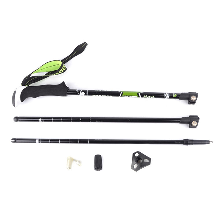 KODENOR ปีนเขากลางแจ้งแบบพกพาพับคาร์บอนไฟเบอร์ด้ามตรง Alpenstocks Trekking Poles ความยาว: 63-135CM, Length : 63-135CM (Black+green), Length : 63-135CM (Black Blue), Length : 63-135CM (Black Yellow)