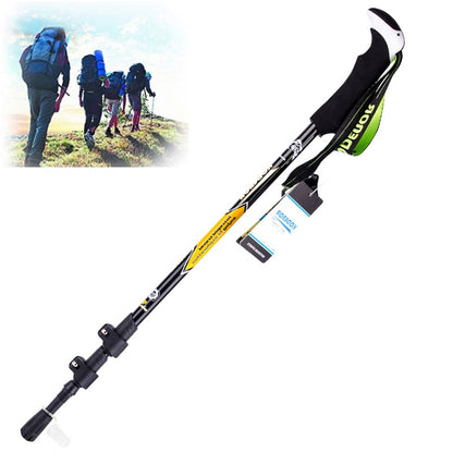 KODENOR ปีนเขากลางแจ้งแบบพกพาพับคาร์บอนไฟเบอร์ด้ามตรง Alpenstocks Trekking Poles ความยาว: 63-135CM, Length : 63-135CM (Black+green), Length : 63-135CM (Black Blue), Length : 63-135CM (Black Yellow)