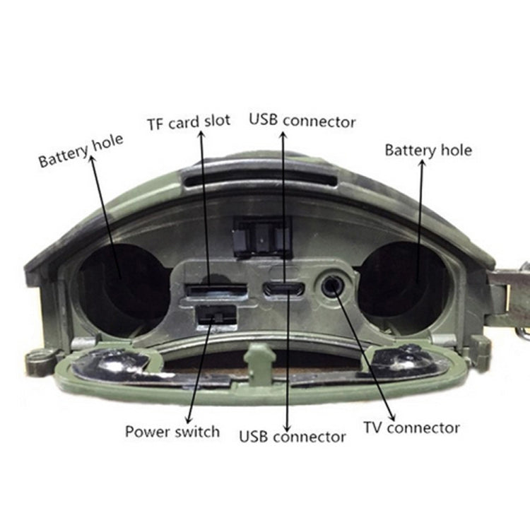 HT-001 1MP IP54 กันน้ำ IR Night Vision กล้องล่าสัตว์ Trail, Novatek96220 โปรแกรม, มุมกว้าง 120 องศา, 100 องศา PIR Sensing Angle, HT-001