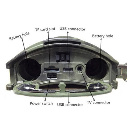 HT-001 1MP IP54 กันน้ำ IR Night Vision กล้องล่าสัตว์ Trail, Novatek96220 โปรแกรม, มุมกว้าง 120 องศา, 100 องศา PIR Sensing Angle, HT-001