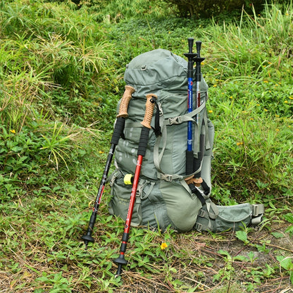 Aotu AT7551 135ซม.อลูมิเนียมอัลลอยด์กลางแจ้งCamping Corky Trekking Poles, Black#135cm, Blue#135cm, Red#135cm, Silver#135cm