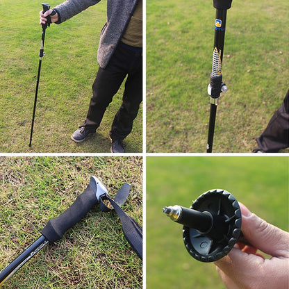 Aotu AT7558 125ซม.อลูมิเนียมกลางแจ้งCampingพับCorky Trekking Poles EVA Handle Alpenstock, AT7558