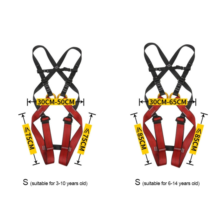 XINDA XDA9516 ปีนหน้าผากลางแจ้งโพลีเอสเตอร์ลวดความแข็งแรงสูงปรับดาวน์ฮิลล์เข็มขัดนิรภัยทั้งร่างกายเด็กขนาด: S, Size: S