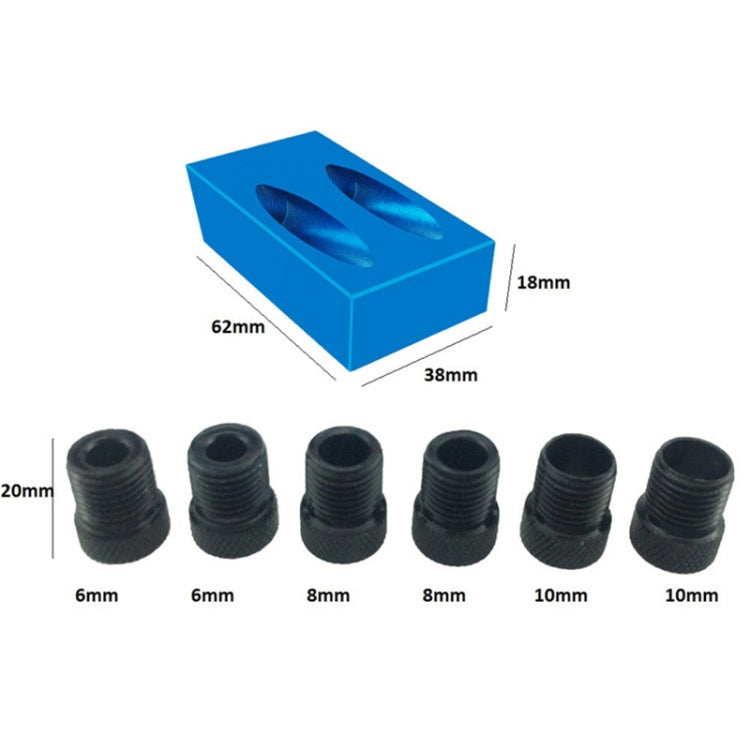 15 องศามุมเอียงอลูมิเนียมอัลลอยด์งานไม้ Locator, 15 Degree Woodworking Hole Locator