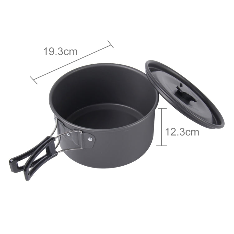 DS-500 Outdoor Camping น้ำหนักเบาเป็นพิเศษ 15 ชิ้นชุดเครื่องครัววางซ้อนกันได้สำหรับ 4-5 คนขนาด: ใหญ่, DS-500 Size: Large