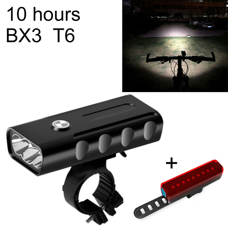 BX3 USB ชาร์จจักรยานไฟหน้าแฮนด์ไฟ LED (10 ชั่วโมง, T6 + A02 โคมไฟ), 10 Hours, T6+A02 Lamp