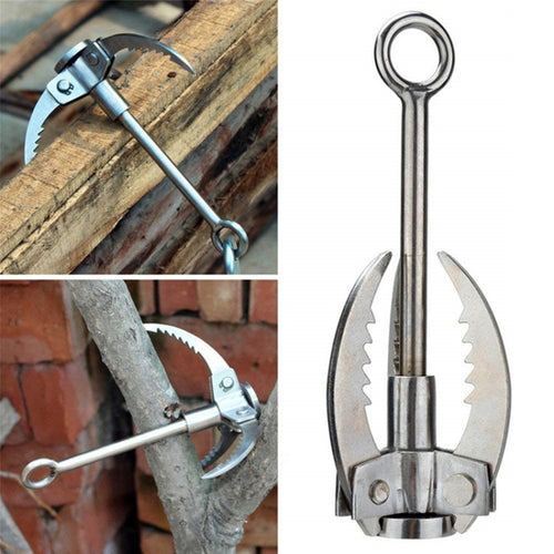 KS042 กีฬากลางแจ้ง Wilderness Survival Carabiner Grappling พับสาม Paws Hook Ice Rock ปีนเขาเครื่องมือ