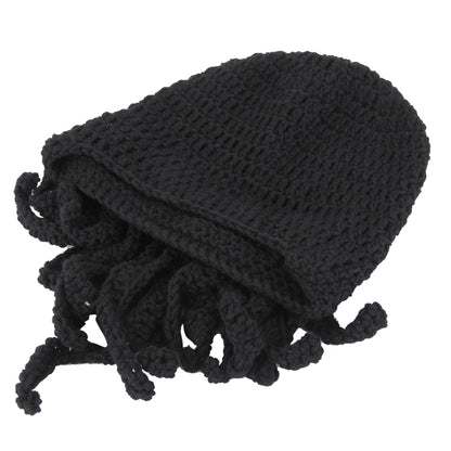 Amurleopard Unisex Barbarian ถักหมวก Octopus Tentacle หมวกฤดูหนาว WARM Face Mask หมวกโครเชต์