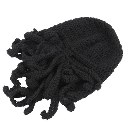 Amurleopard Unisex Barbarian ถักหมวก Octopus Tentacle หมวกฤดูหนาว WARM Face Mask หมวกโครเชต์