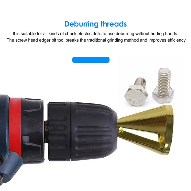 Chamfer สแตนเลสลบคม เครื่องมือ Chamfer ภายนอก ด้ามจับหกเหลี่ยม Chamfer สามช่อง, Three-slot Chamfer (Black)