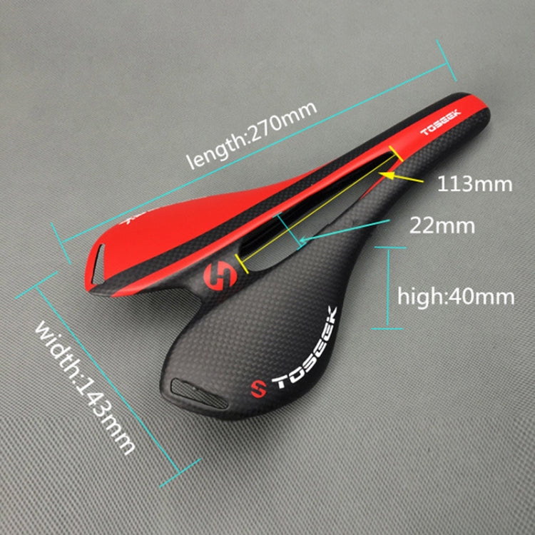 TOSEEK จักรยานถนนคาร์บอนไฟเบอร์ที่นั่งจักรยานอานที่นั่งกลวง, พื้นผิว 3K + การสูญพันธุ์, Extinction(Orange), Extinction(Red), Extinction(Yellow)