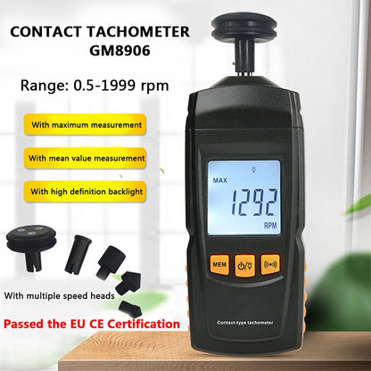 BENETECH GM8906 เครื่องวัดความเร็วรอบแบบสัมผัสแบบพกพา