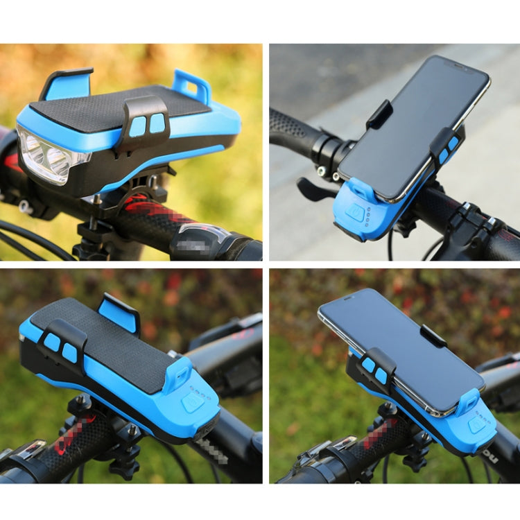 มัลติฟังก์ชั่น 4 ใน 1 ที่วางโทรศัพท์จักรยานกระดิ่ง Power Bank ขี่จักรยานโคมไฟไฟฉาย, 4 in 1 Phone Holder
