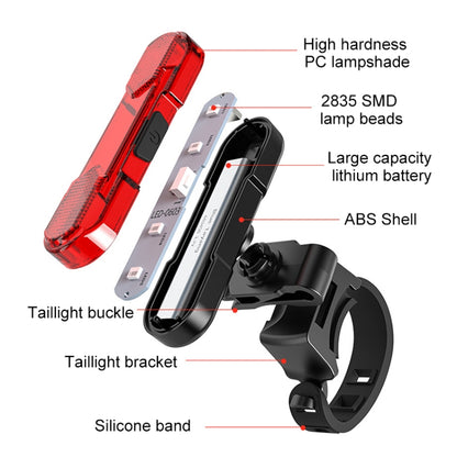 จักรยานไฟท้ายแบบชาร์จไฟ USB ไฟท้าย LED