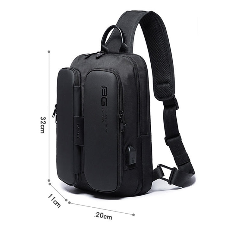 BANGE แฟชั่นกระเป๋าสะพายลำลองกลางแจ้ง USB กระเป๋าคาดหน้าอก, USB Chest Bag
