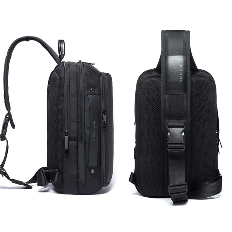 BANGE แฟชั่นกระเป๋าสะพายลำลองกลางแจ้ง USB กระเป๋าคาดหน้าอก, USB Chest Bag