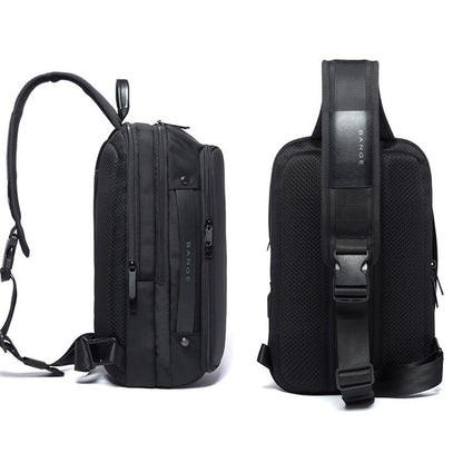 BANGE แฟชั่นกระเป๋าสะพายลำลองกลางแจ้ง USB กระเป๋าคาดหน้าอก, USB Chest Bag