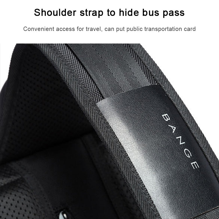 BANGE แฟชั่นกระเป๋าสะพายลำลองกลางแจ้ง USB กระเป๋าคาดหน้าอก, USB Chest Bag