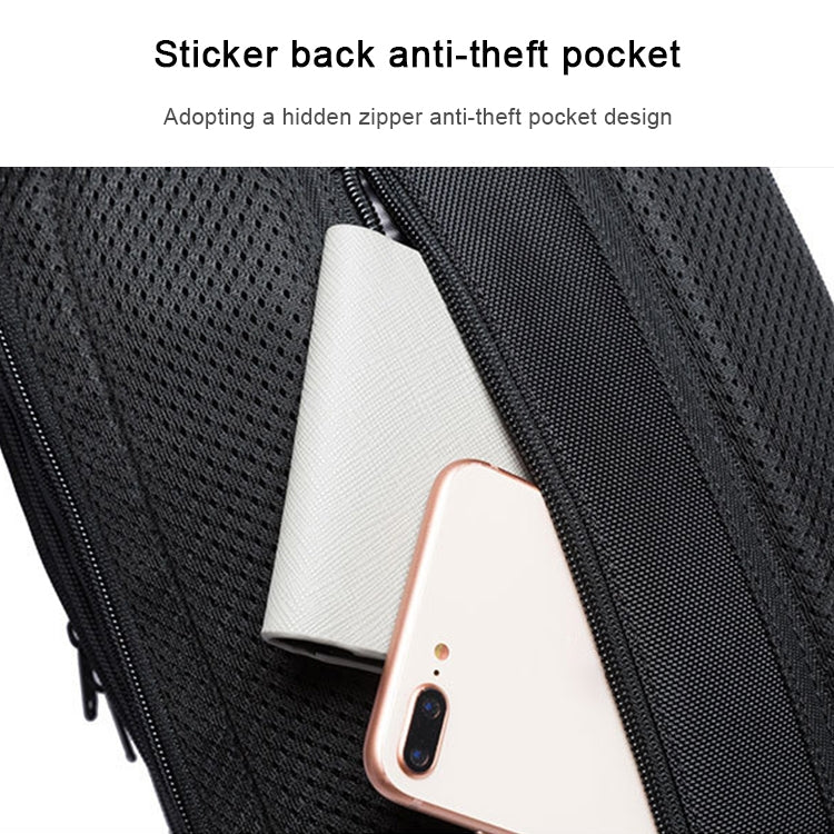 BANGE แฟชั่นกระเป๋าสะพายลำลองกลางแจ้ง USB กระเป๋าคาดหน้าอก, USB Chest Bag