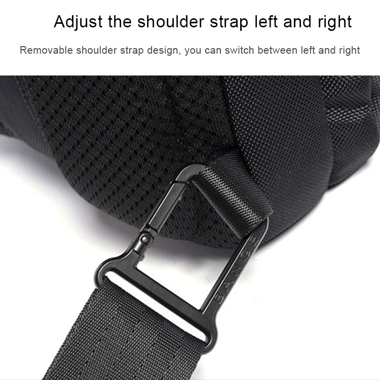 BANGE แฟชั่นกระเป๋าสะพายลำลองกลางแจ้ง USB กระเป๋าคาดหน้าอก, USB Chest Bag