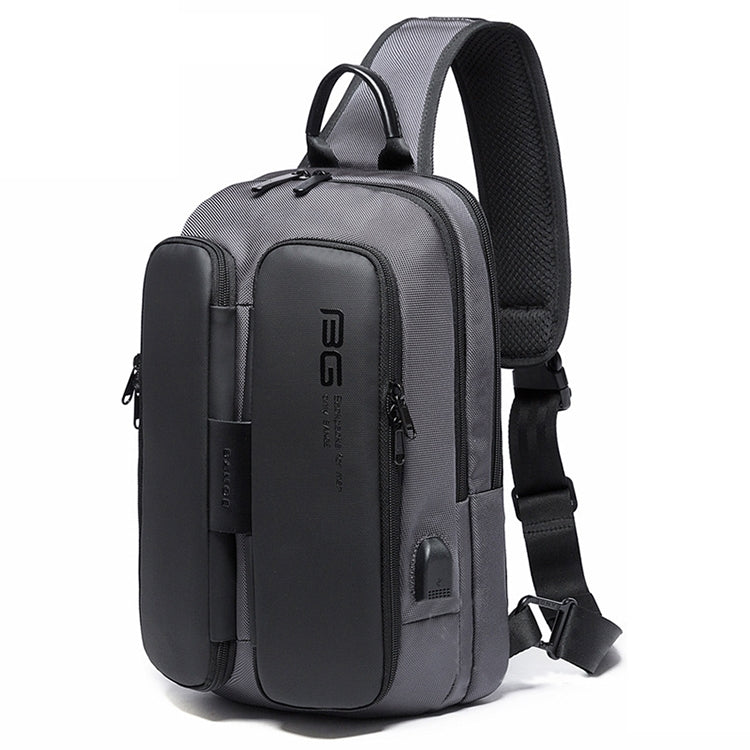 BANGE แฟชั่นกระเป๋าสะพายลำลองกลางแจ้ง USB กระเป๋าคาดหน้าอก, USB Chest Bag
